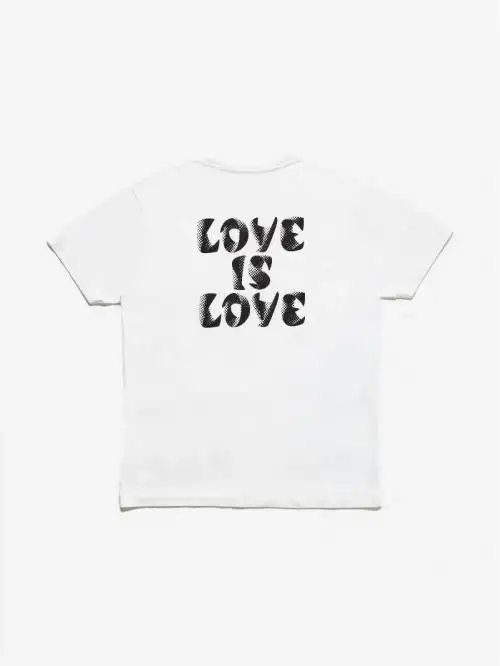 马克布隆 LOVE IS LOVE文字白色T恤	