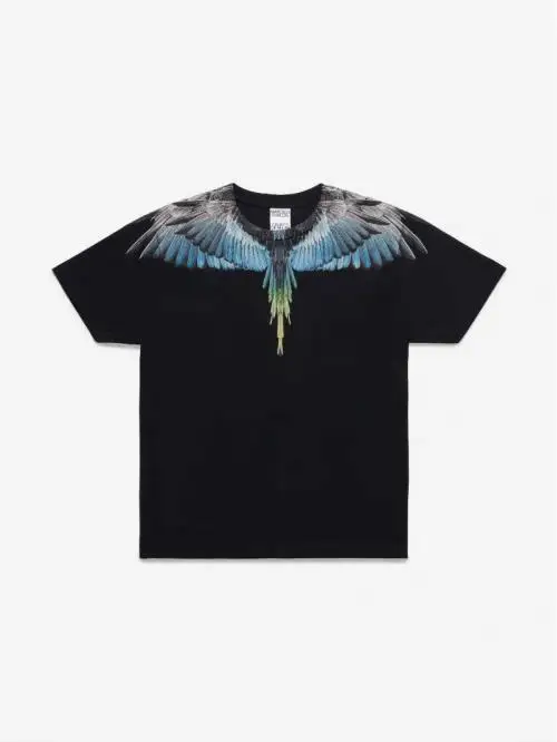 MARCELO BURLON 绿松石色翅膀黑色T恤	