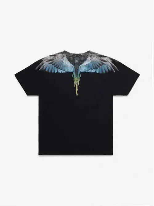 MARCELO BURLON 绿松石色翅膀黑色T恤	
